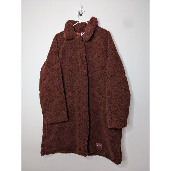 Nike Jackets & Blazers - Nike Sporstswear Icon Clash Womens XL Long Sherpa Coat Jacket Loose Fit $200 NWT